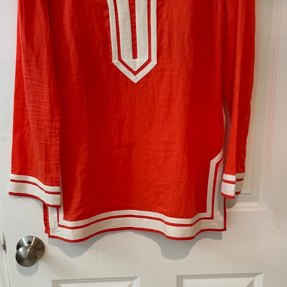 Tory Burch Orange Tunic with White Trim